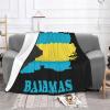 Bahamas Map Flag Ultra-Soft Micro Fleece Blanket, Breathable, Lightweight Comfortable Throw Blanket Cozy Bed Throws All Seasons 50"x40"inch view 1