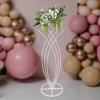 CheriMuMu Wedding Flower Stand, 40.16inch Tall White Geometric Wedding Centerpieces Vase for Tables, Fish-Shaped Metal Flower Arrangements Stand for Wedding Reception Party Hotel Home Decor view 2