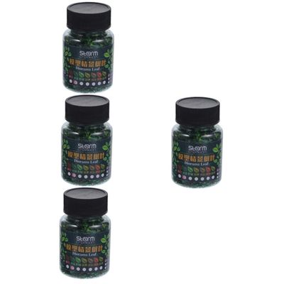 Amosfun 4pcs Realistic Leaves Powder DIY Micro Landscape Leaves for Scene Layout Decor