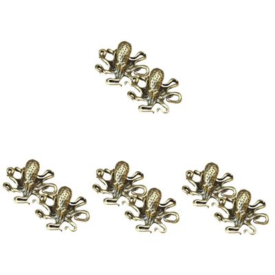 Amosfun 8pcs Vintage Copper Octopus Figurines Lifelike Tea Pet Decor for Tabletop Animal Decor Unique Home Accent for Ocean