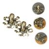 Amosfun 8pcs Vintage Copper Octopus Figurines Lifelike Tea Pet Decor for Tabletop Animal Decor Unique Home Accent for Ocean view 3
