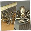 Amosfun 8pcs Vintage Copper Octopus Figurines Lifelike Tea Pet Decor for Tabletop Animal Decor Unique Home Accent for Ocean view 4
