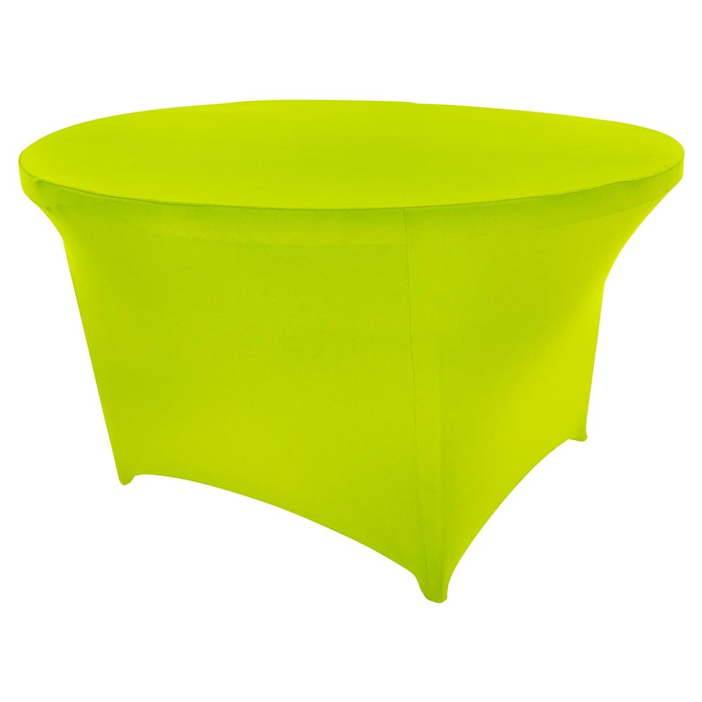 Goldstream Point Lime Green 48 Inch (4 Foot) Round Spandex Cocktail Tablecloth Folding Cover Stretch