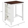Lilola Home Graham 36-inch White Finish Small Space Counter Height Dining Table with USB Charging Ports and Storage Shelves  Modern Compact Dining Table for Apartments & Breakfast Nooks view 2