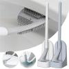 POLICK Golf Silicone Toilet Brushes Set and Drying Holder Long Handled Toilet Cleaning Brush Modern Hygienic Bathroom Accessories (Size : Black) view 2