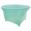 Goldstream Point Turquoise 48 Inch (4 Foot) Round Spandex Cocktail Tablecloth Folding Cover Stretch view 1