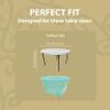 Goldstream Point Turquoise 48 Inch (4 Foot) Round Spandex Cocktail Tablecloth Folding Cover Stretch view 3