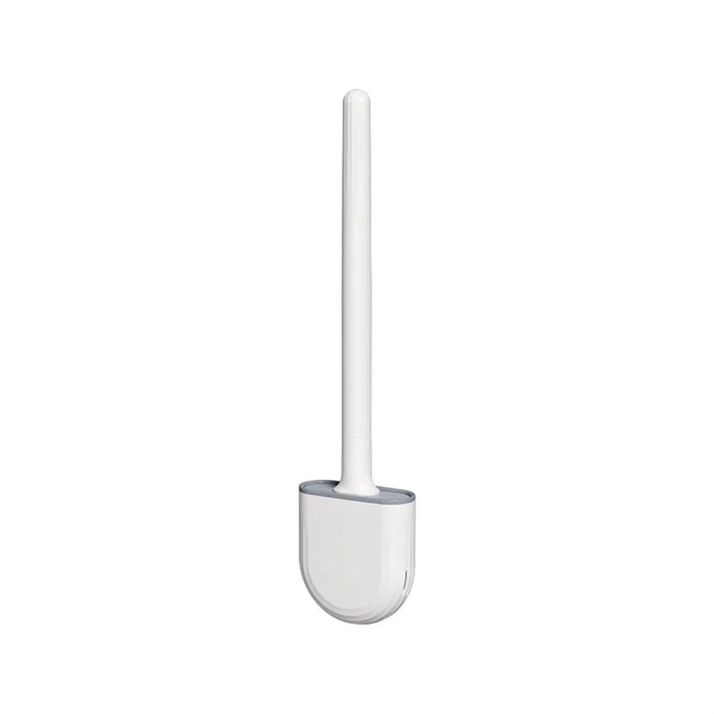 POLICK Soft TPR Silicone Head Toilet Brush with Holder Black Wall-Mounted Detachable Handle Bathroom Cleaner Durable WC Accessories (Size : Mini)