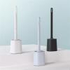 POLICK Soft TPR Silicone Head Toilet Brush with Holder Black Wall-Mounted Detachable Handle Bathroom Cleaner Durable WC Accessories (Size : Mini) view 2