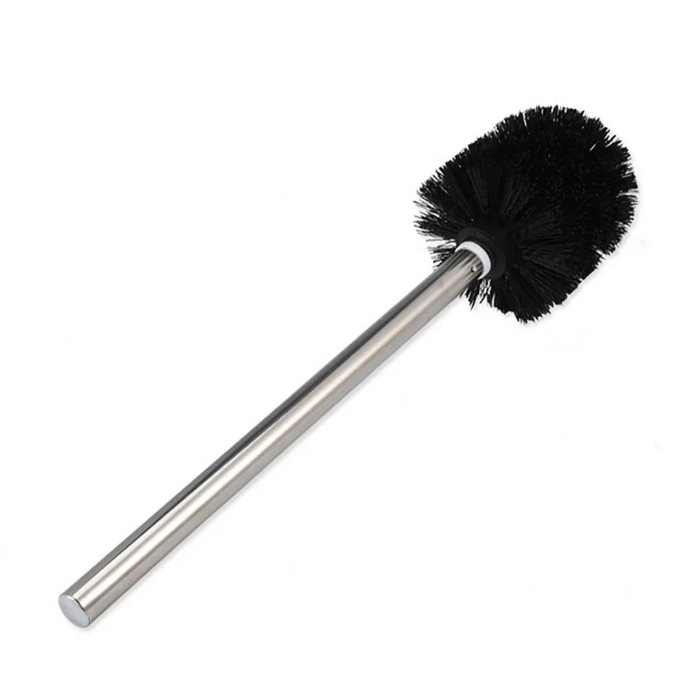 POLICK Stainless Steel Bathroom Toilet Brush Wc Kitchen Cleaning Brush Silver Wc Toilet Brush Scrubber Bathroom Cleaning Supplies (Size : Black)