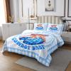 Western Cowboy Kids Bedspread Queen Size,Cowboy Hat Rustic Farmhouse Coverlet Set,Boys Men Room Decor,Geometric Grids Patchwork Stylish Quilted Coverlet,Blue Cartoon Bedding Quilt,2 Pillowcases view 2
