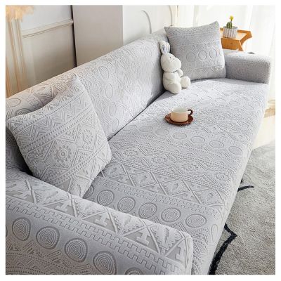 BNZCZY High Elasticity Couch Cover,All-Inclusive Sofa Cover,Machine Washable,Skin-Friendly and Comfortable Couch Protector,Universal for All Seasons(Size:Three Persons 75-91in,Color:Light Gray)