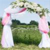 BEIJIALY Wedding Arch Flowers, Artificial Flower Swag with Roses and Green Leaves, Decorative Floral Swags Lintel Floral Decoration for Wedding Ceremony Table Centerpiece(White) view 4