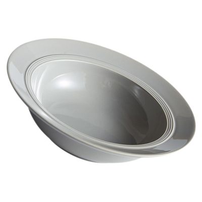 LIFKOME 1pc Creative Pasta Plate Ceramic Salad Serving Dish Deep Soup Bowl for Home Restaurant Stylish Tableware Light Gray Elegant Design Easy to Clean