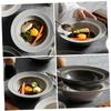 LIFKOME 1pc Creative Pasta Plate Ceramic Salad Serving Dish Deep Soup Bowl for Home Restaurant Stylish Tableware Light Gray Elegant Design Easy to Clean view 3