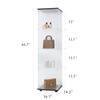 Mcltopz 64.7'' 4-Shelf Glass Display Cabinet with Door & LED Lights, Glass Curio Cabinet Display Case, 4mm Tempered Glass Storage Cabinet, Floor Standing Bookshelf for Living Room Bedroom Office Black view 2