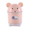 GERRIT Simple Mini Trash can Cute Round Garbage can Plastic with flip lid Wastebasket Small Trash Recycling bin Bedroom Kitchen Office Practical, pink view 1