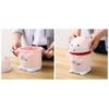 GERRIT Simple Mini Trash can Cute Round Garbage can Plastic with flip lid Wastebasket Small Trash Recycling bin Bedroom Kitchen Office Practical, pink view 2