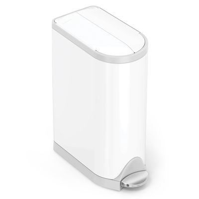 simplehuman Diaper Can with Odorsorb System (Odorsorb Pods and Odorsorb Liners), 18 Liter/ 4.8 Gallon, White Stainless Steel