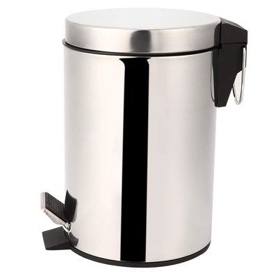 BestAlice 3L Trash Can Garbage Bin Container Household Stainless Steel Step Pedal Trash Can Dustbin Rubbish Garbage Bin Container Suit for Toilet, Bathroom, Kitchen, Living Room