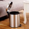 BestAlice 3L Trash Can Garbage Bin Container Household Stainless Steel Step Pedal Trash Can Dustbin Rubbish Garbage Bin Container Suit for Toilet, Bathroom, Kitchen, Living Room view 2