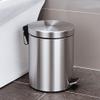 BestAlice 3L Trash Can Garbage Bin Container Household Stainless Steel Step Pedal Trash Can Dustbin Rubbish Garbage Bin Container Suit for Toilet, Bathroom, Kitchen, Living Room view 3
