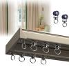 Curtain Double Tracks Ceiling, Double Curtain Rails, Room Divider Track, Hospital Curtain Curtain Conjoined Double Track Ceiling Mounting, Silent Sliding Ceiling Curtain Rail Black ( Color : Champagne view 1