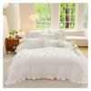 ADovz Winter Warm Comfortable Velvet Fleece Pleat Lace Ruffles Princess Bedding Set Duvet Cover Set Flat/Fitted Bed Sheet Pillowcase,Bed Sheets view 1