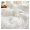 ADovz Winter Warm Comfortable Velvet Fleece Pleat Lace Ruffles Princess Bedding Set Duvet Cover Set Flat/Fitted Bed Sheet Pillowcase,Bed Sheets view 4