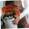 Amosfun 2pcs Artificial Peony Flower Bouquet Vintage Floral Decoration for Wedding Party Home Decor Realistic Simulation Flowers for Living Room Office and Events view 4