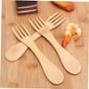 SHOWERORO 5pcs Boy Girl's Eco-friendly Wooden Sporks Cartoon Spoon and Fork Combo for Boy Girl Lightweight Utensils with Smooth Edges for Safe Dining at Home Go view 3