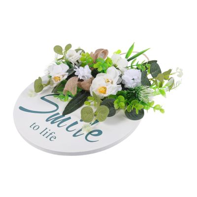 BIUDECO 1pc Hanging Ornament Imitated Lovely Flower Garland Wreath Rural Style Decor for Door and Wall Fresh and Natural Aesthetic for Weddings and Festivals