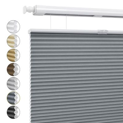 Moonice No Tools No Drill Shades for Indoor Window Light Filtering Top Down Bottom Up Cordless Cellular Shades Easy to Install Mint Gap Single Cell Honeycomb Blinds for Home Office, Haze Gray