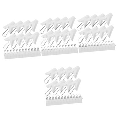Ciieeo 80pcs White Plastic Curtain Clips Hooks Strong Spring Clips for Hanging Curtains Drapes and Bed Non-damaging for Home Hotel and Restaurant Use