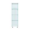 FYSHERAN Curio Glass Cabinet Display case for Collectibles Shelves for Living Room, Bedroom, Office, Black Floor Standing Glass Bookshelf, Quick Installation (White, 4 Shelf Single Door) view 1