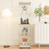 FYSHERAN Curio Glass Cabinet Display case for Collectibles Shelves for Living Room, Bedroom, Office, Black Floor Standing Glass Bookshelf, Quick Installation (White, 4 Shelf Single Door) view 2