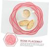 LIFKOME 2pcs Rose Flower Table Mat - Dining Placemat Decor for Kitchen Dining Room for Parties Events Compact and Lightweight Design view 2