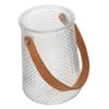 Holibanna Elegant Glass Bag Vase with Leather Handle Decorative Flower Vase for Room Office Plant Decor view 1