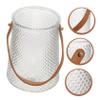 Holibanna Elegant Glass Bag Vase with Leather Handle Decorative Flower Vase for Room Office Plant Decor view 2