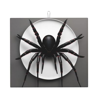 Black Spider Kitchen Absorbent Mat-Dish Drying Mat,Utensil Drying Mat-Kitchen Essential For Countertops