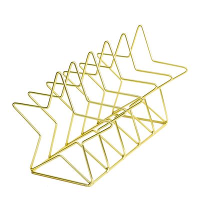 Amosfun Creative Iron Wrought Book Rack Five-Pointed Star Shaped Nordic Style Book Organizer for Desktop Storage Magazines and Documents Home Office