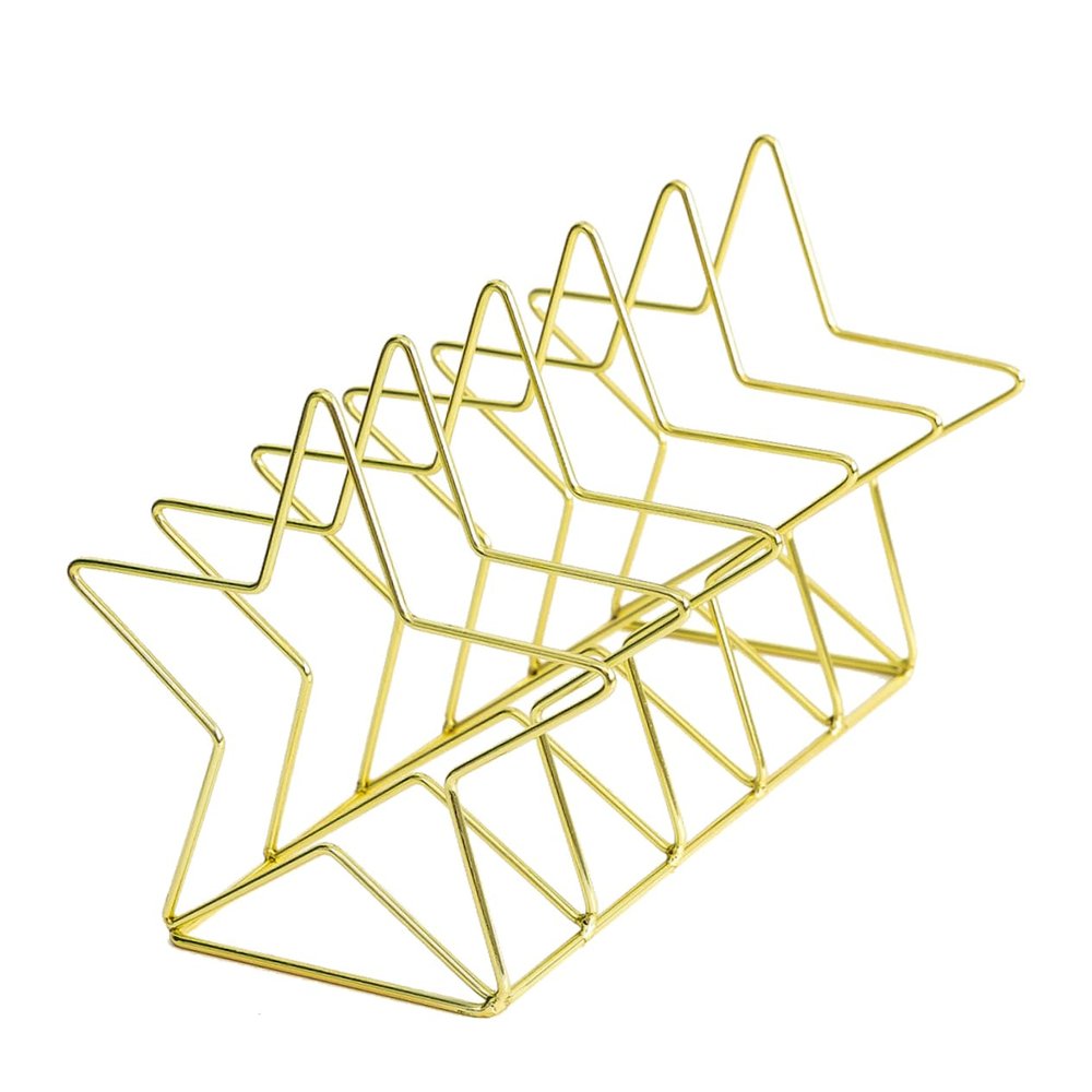 Amosfun Creative Iron Wrought Book Rack Five-Pointed Star Shaped Nordic Style Book Organizer for Desktop Storage Magazines and Documents Home Office