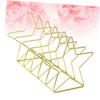 Amosfun Creative Iron Wrought Book Rack Five-Pointed Star Shaped Nordic Style Book Organizer for Desktop Storage Magazines and Documents Home Office view 2