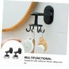 Amosfun 2pcs Kitchen Towel Rack Rotating Hooks Multifunctional Wall-Mounted Holder for Kitchen and Bathroom Black Easy to Clean Space-Saving Design view 2