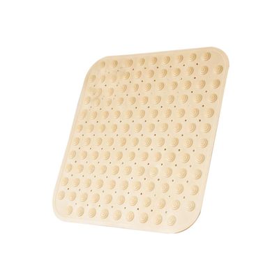 Amosfun Non-Slip Bath Mat with Suction Cups TPR Rubber PVC Pad Textured Dots for Comfort Easy to Clean Orange Color for Bathroom Floor Safety