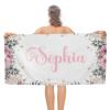 Generic Personalized Bride Floral Bachelorette Beach Towel Custom Name Pool Bath Towel Quick Dry Absorbent Towel Camping Towels Birthday Vacation Gift for Kids Adults Men Women 30x60, Style-11 view 1