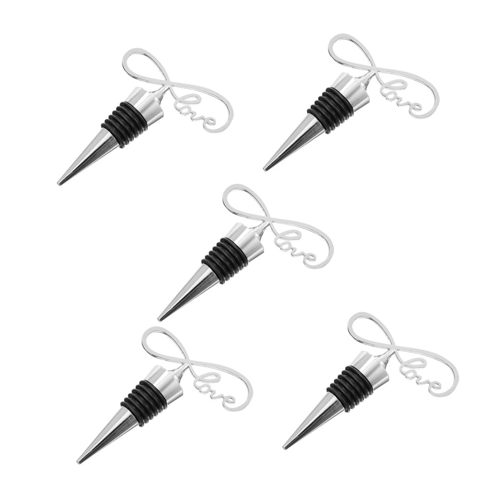 COLLBATH 5pcs Stylish Bottle -shaped Bottle Stoppers for Wine Beer and Beverages Airtight Seal Elegant Design High Toughness for Home Use