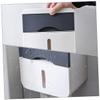 AOKWAWALIY Multifunctional Wall Mounted Bathroom Organizer Box for Sanitary Napkins Makeup Remover Pads and Tissue Storage Deep Color No Punching Required Home Paper Box view 2