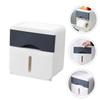 AOKWAWALIY Multifunctional Wall Mounted Bathroom Organizer Box for Sanitary Napkins Makeup Remover Pads and Tissue Storage Deep Color No Punching Required Home Paper Box view 3