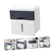 AOKWAWALIY Multifunctional Wall Mounted Bathroom Organizer Box for Sanitary Napkins Makeup Remover Pads and Tissue Storage Deep Color No Punching Required Home Paper Box view 4